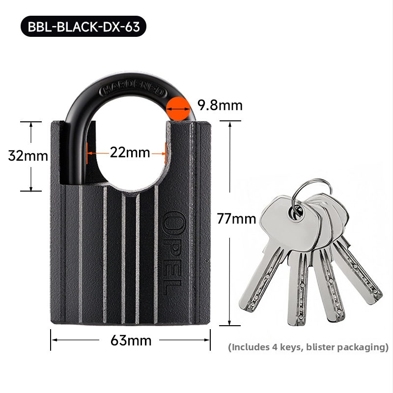 Spyna – OPEL Geležinė, Modernus Paprastas Stilius, Modelis BBL-BLACK-DX, Durims, Spintelėms, Bagažui