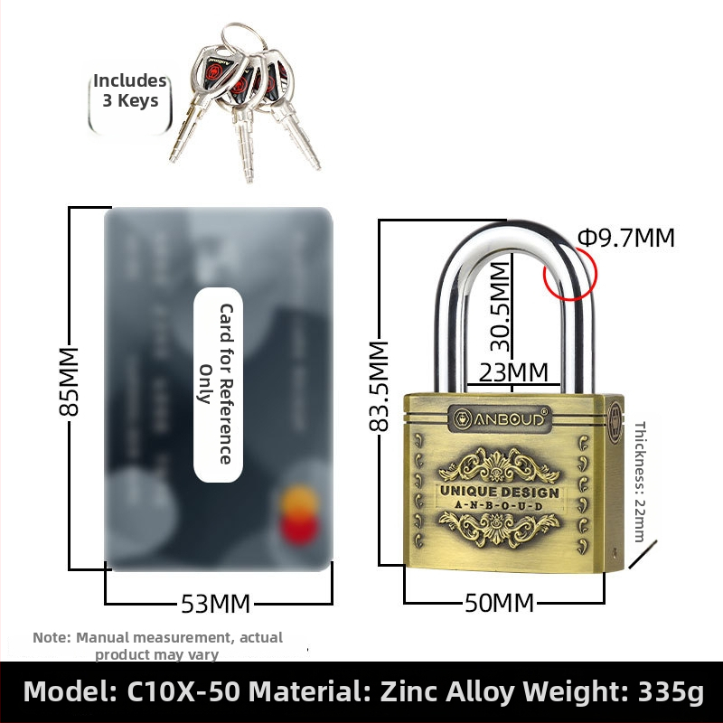 Namų spyna Tipas C – Anbond, lydinio plienas, šiuolaikiškas paprastumas