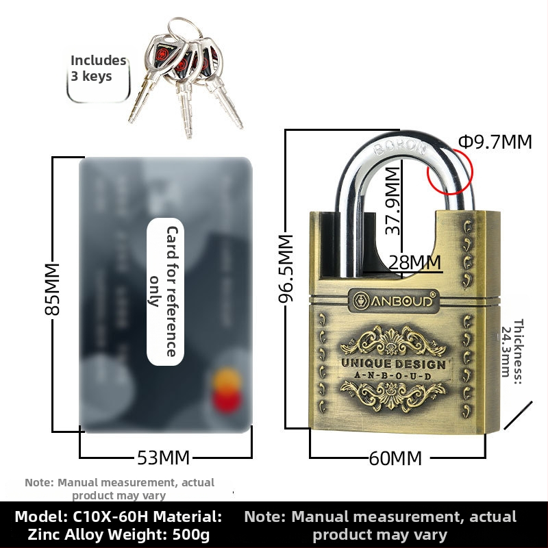 Namų spyna Tipas C – Anbond, lydinio plienas, šiuolaikiškas paprastumas