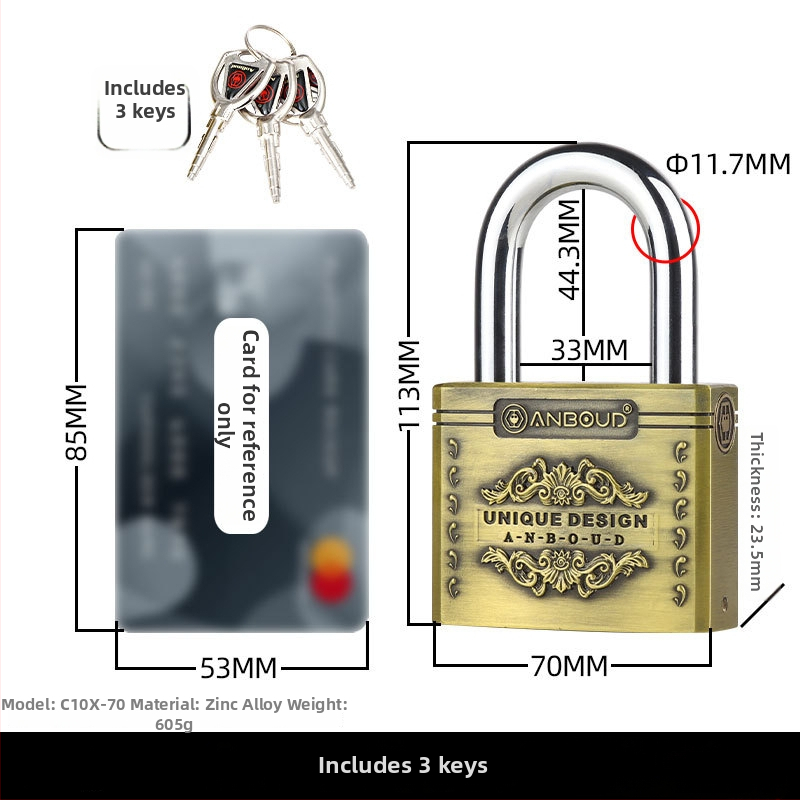 Namų spyna Tipas C – Anbond, lydinio plienas, šiuolaikiškas paprastumas