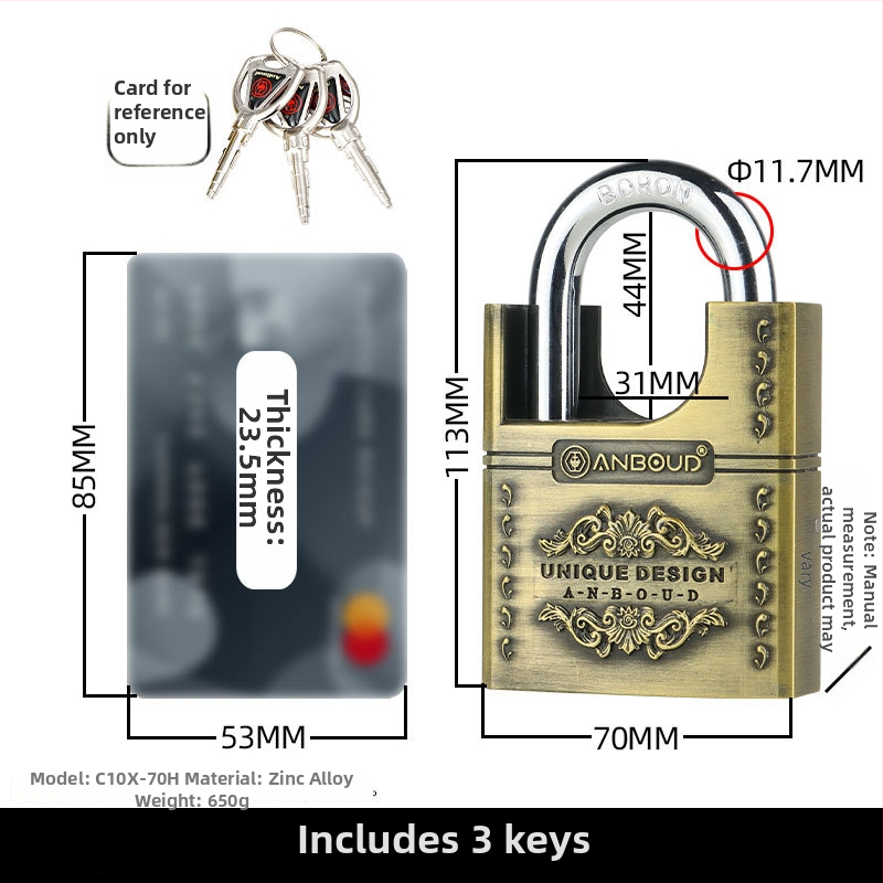 Namų spyna Tipas C – Anbond, lydinio plienas, šiuolaikiškas paprastumas