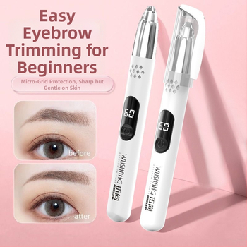 Elektriline kulmude trimmer naistele, laaditav, pestav, ABS korpus, 95 g