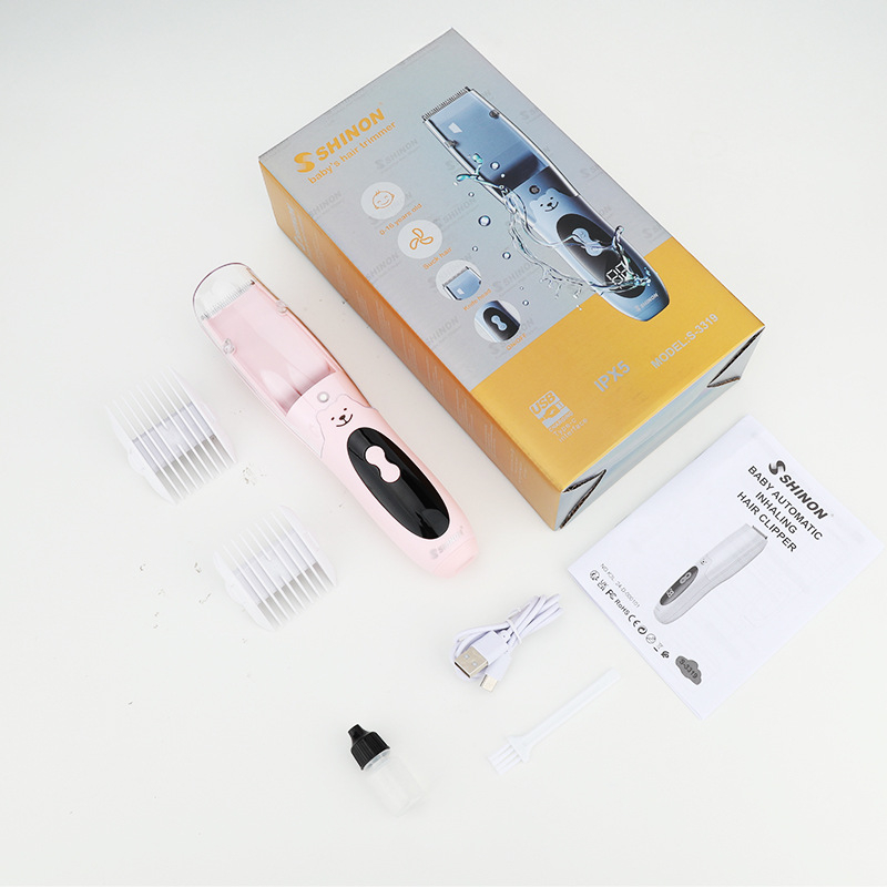 Električni šišač za bebe i djecu, punjivi, keramičke oštrice, odvojiva i periva glava, 800–1000 mAh, buka 36–45 dB