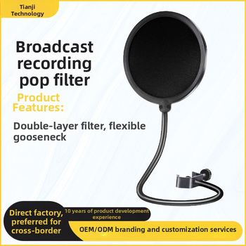 J.I.Y PC-01 Mikrofono pop filtras su dviejų sluoksnių filtru, vėjo atsparus, profesionalus dizainas