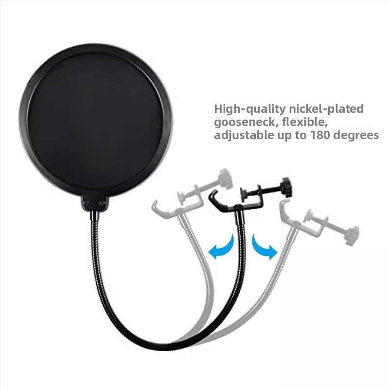 J.I.Y PC-01 Mikrofona pop filtrs ar dubultslāņa filtru, pretvēja, profesionālais dizains