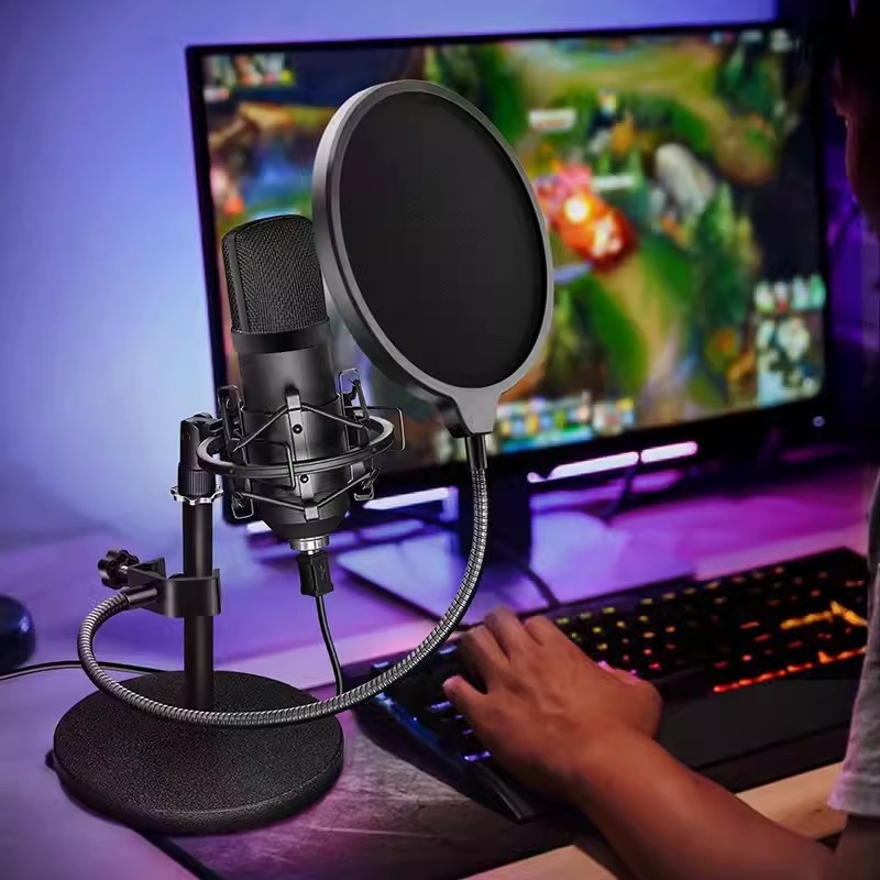 J.I.Y PC-01 Mikrofono pop filtras su dviejų sluoksnių filtru, vėjo atsparus, profesionalus dizainas