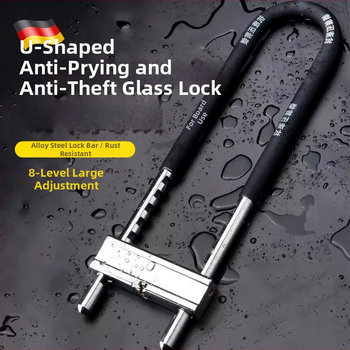 Încuietoare pentru ușă de sticlă, set încuietori în formă de U, oțel inoxidabil, model Jcblms, brand Neck Strength, stil modern minimalist