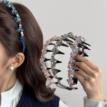 Корея стил лента за глава с кристали, ръчна изработка, пълни кристали, дамски аксесоар за коса