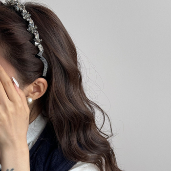 Корея стил лента за глава с кристали, ръчна изработка, пълни кристали, дамски аксесоар за коса
