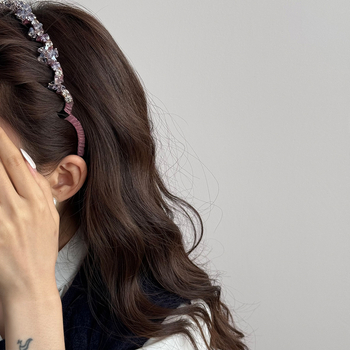 Корея стил лента за глава с кристали, ръчна изработка, пълни кристали, дамски аксесоар за коса