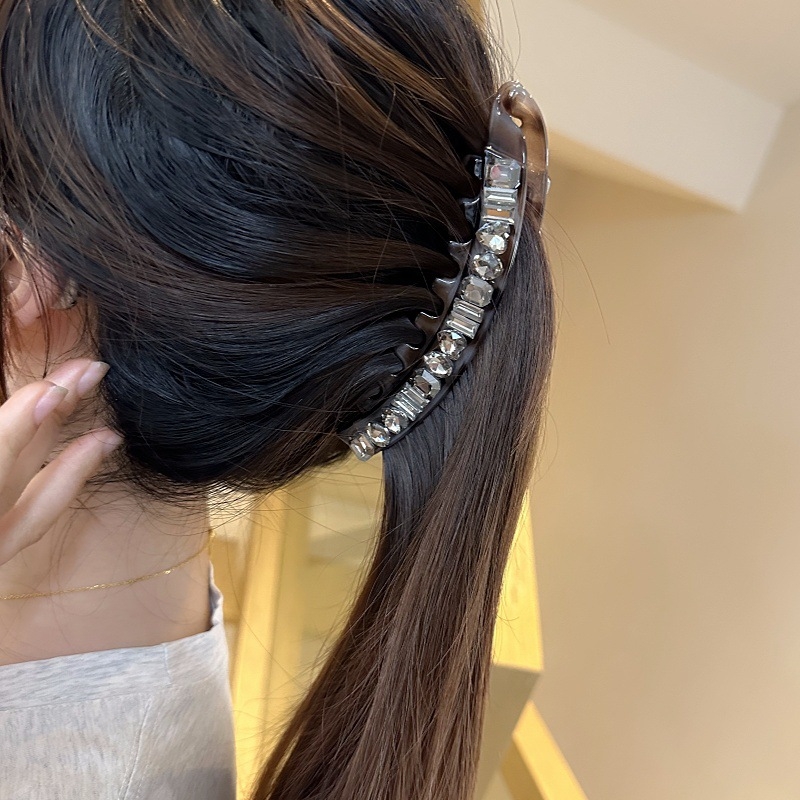 Banaanijuukseklips – kunstlikud kristallid, käsitöö, peakatte aksessuaar, suvi 2024