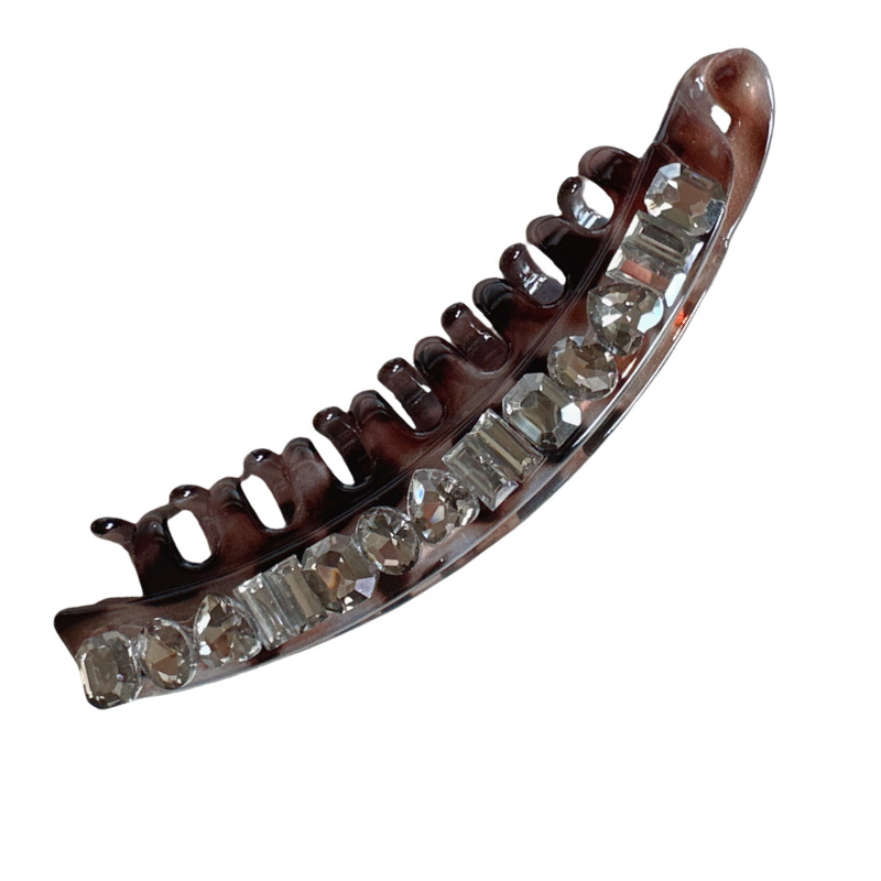 Banaanijuukseklips – kunstlikud kristallid, käsitöö, peakatte aksessuaar, suvi 2024