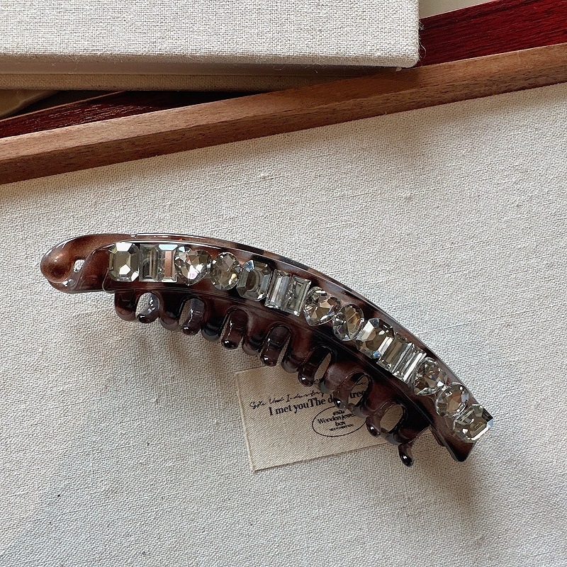 Banaanijuukseklips – kunstlikud kristallid, käsitöö, peakatte aksessuaar, suvi 2024