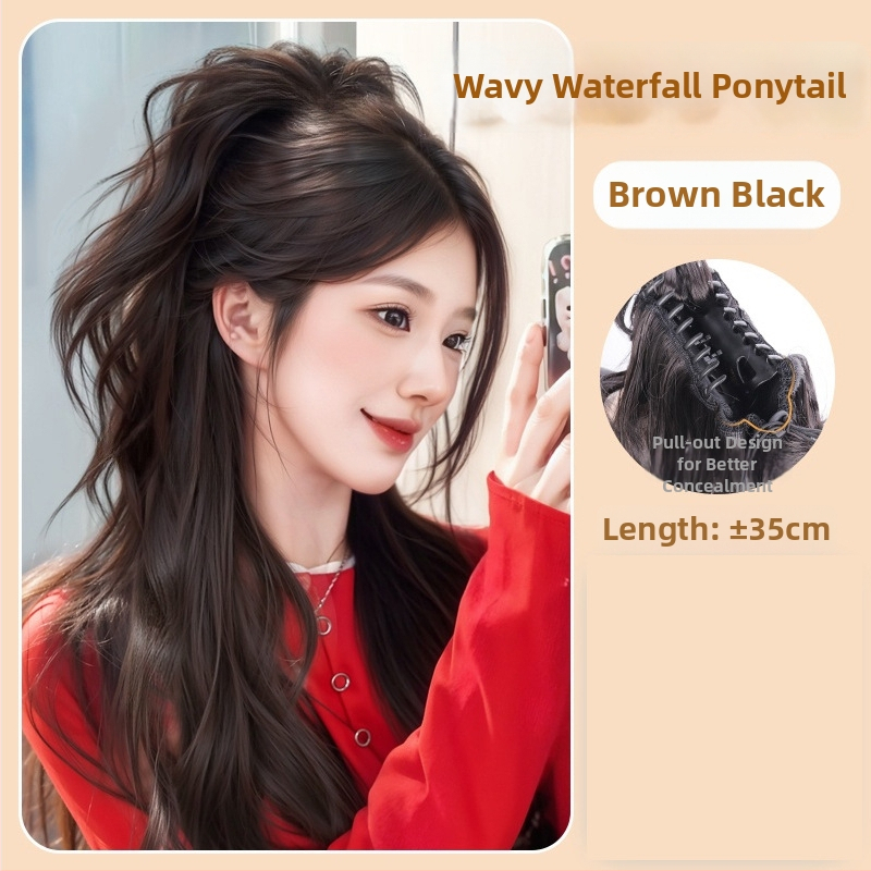 Parūka ar asti – Stils: matu saišķis, Modelis Graffiti Waterfall Straight, Mati matiem: augstas temperatūras vads, Apstrādes tehnoloģija: mehānisms