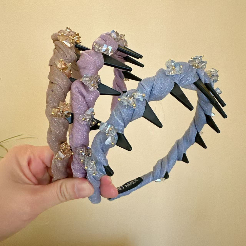 Κορδέλα μαλλιών με κρύσταλλα - χειροποίητο, πολυεστερικό, ελαφρύς πολυτελής στυλ, για γυναίκες, καλοκαίρι 2025