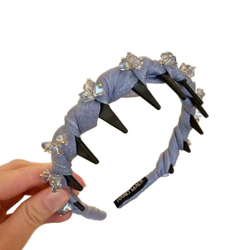 Κορδέλα μαλλιών με κρύσταλλα - χειροποίητο, πολυεστερικό, ελαφρύς πολυτελής στυλ, για γυναίκες, καλοκαίρι 2025