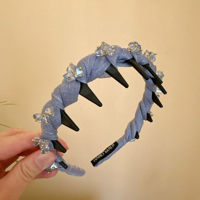 Κορδέλα μαλλιών με κρύσταλλα - χειροποίητο, πολυεστερικό, ελαφρύς πολυτελής στυλ, για γυναίκες, καλοκαίρι 2025