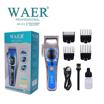 Električni šišač za kosu, punjivi, bežični, s ugrađenom baterijom 1200-2000mAh, četkasti motor, noževi od nehrđajućeg čelika, trajanje rada 1-3 h