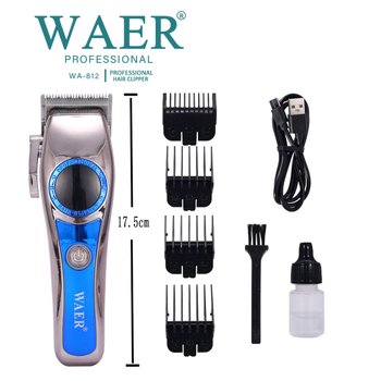 Električni šišač za kosu, punjivi, bežični, s ugrađenom baterijom 1200-2000mAh, četkasti motor, noževi od nehrđajućeg čelika, trajanje rada 1-3 h