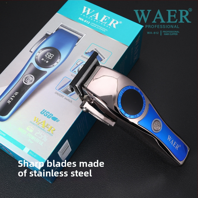 Električni šišač za kosu, punjivi, bežični, s ugrađenom baterijom 1200-2000mAh, četkasti motor, noževi od nehrđajućeg čelika, trajanje rada 1-3 h