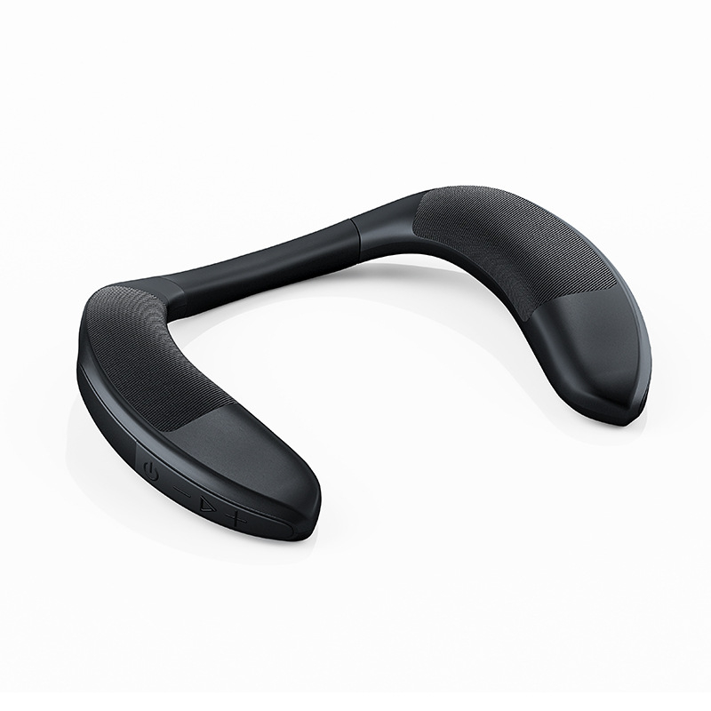 Nyakba akasztható Bluetooth hangszóró textilborítással, hordozható, sztereó, összteljesítmény 6W, frekvenciasáv 40 Hz–20 kHz, hatótávolság 20 m, IPX4