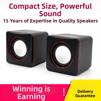 Kompaktiniai kompiuterio garsiakalbiai 2.0, galia 2×3W, USB maitinimas, USB ir 3,5 mm įvestis, dažnių diapazonas 60 Hz–15 kHz