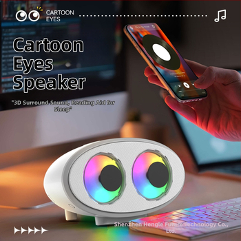 Bluetooth reproduktor s kreslenými očami, biely šum, RGB osvetlenie, atmosférický zvuk – kreatívny darček