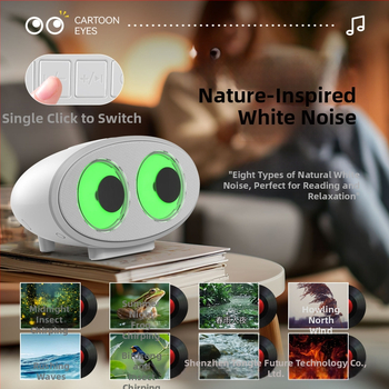 Bluetooth reproduktor s kreslenými očami, biely šum, RGB osvetlenie, atmosférický zvuk – kreatívny darček