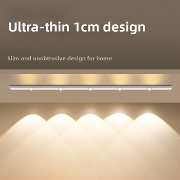 LED riba kappide jaoks koos liikumisanduriga, ultraõhuke, uuesti laetav, isekleepuv, öine valgus, Liikumisandur, Öine valgus, Sisseehitatud aku, Puutetundlik lüliti, Plastikust korpus