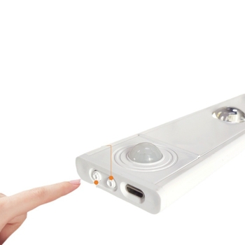 LED riba kappide jaoks koos liikumisanduriga, ultraõhuke, uuesti laetav, isekleepuv, öine valgus, Liikumisandur, Öine valgus, Sisseehitatud aku, Puutetundlik lüliti, Plastikust korpus