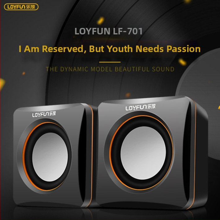 LF-701 Mini kompiuterių garsiakalbiai, USB sąsaja, 3,5 mm garso kištukas, 2 kanalų stereo