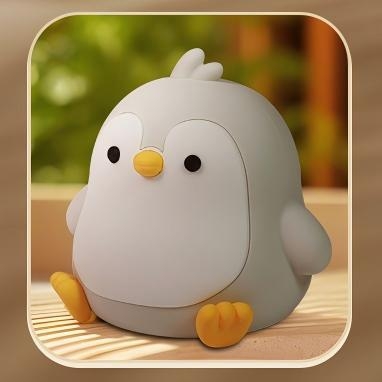 Lampă de noapte decorativă cu pinguin, senzor inteligent, baterie Li-po reîncărcabilă, din silicon