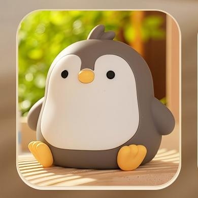 Lampă de noapte decorativă cu pinguin, senzor inteligent, baterie Li-po reîncărcabilă, din silicon