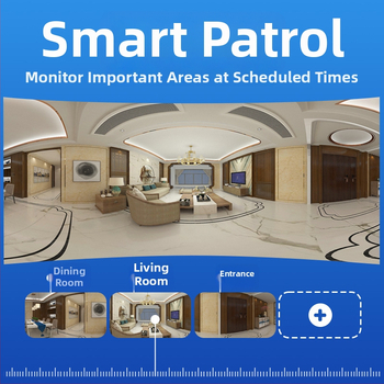 IP kamera pre vnútorné aj vonkajšie použitie, 360° pokrytie, nočné videnie, diaľkové sledovanie cez Wi‑Fi, detekcia pohybu a ľudských postáv, 14 mm objektív