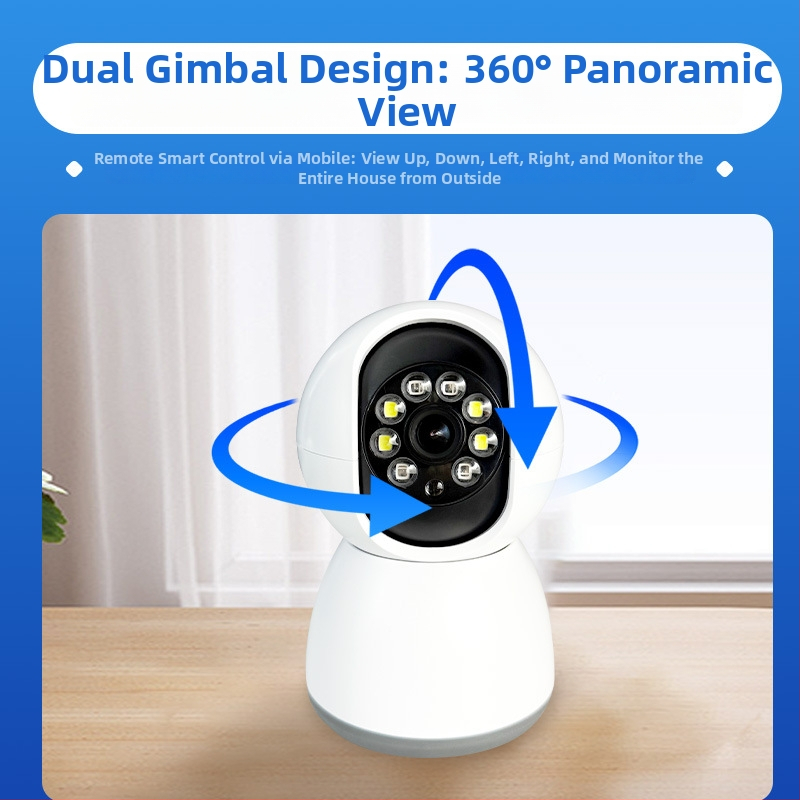 IP kamera pre vnútorné aj vonkajšie použitie, 360° pokrytie, nočné videnie, diaľkové sledovanie cez Wi‑Fi, detekcia pohybu a ľudských postáv, 14 mm objektív