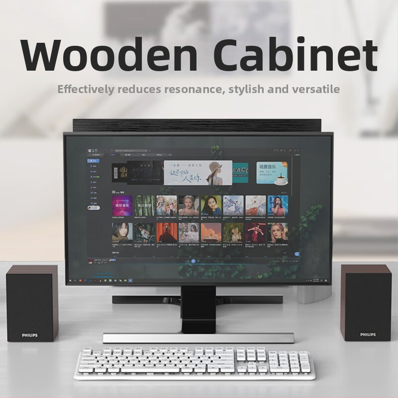 PHILIPS SPA20 koka galda USB skaļrunis datoram un klēpjdatoram, 2023