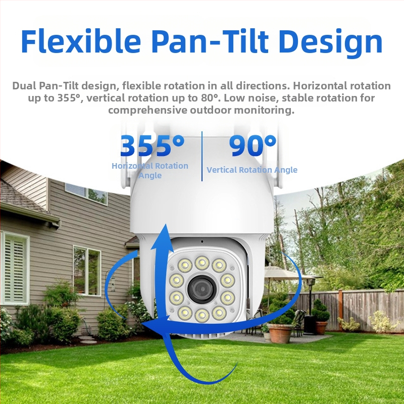 Безжична WiFi вътрешна камера с двупосочен звук, дистанционна аларма, детекция на движение и човек, 0.01 lux, 5V захранване