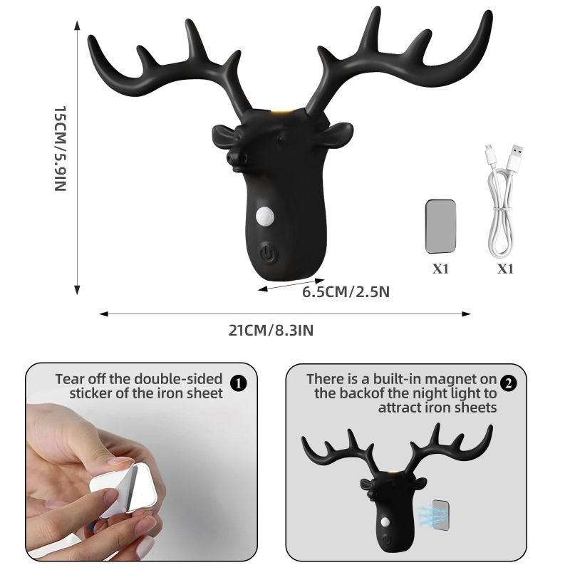 Επαναφορτιζόμενο LED νυχτερινό φως με μαγνητική στήριξη και αισθητήρα κίνησης – τοίχου