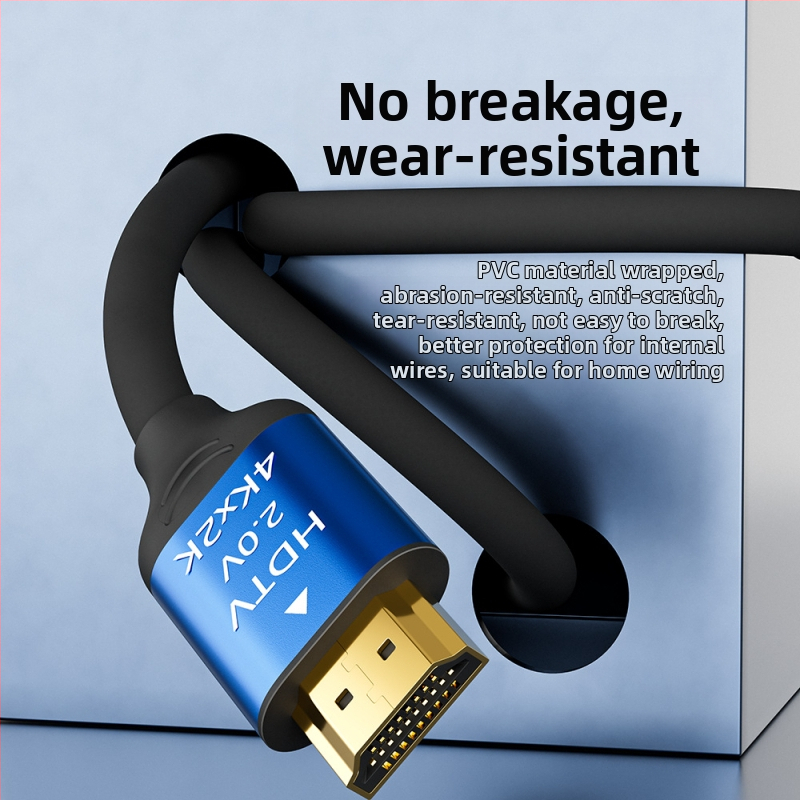 HDMI kabelis 4K 2.0 ar zelta pārklājuma savienotājiem, vara vadītspēja, TV