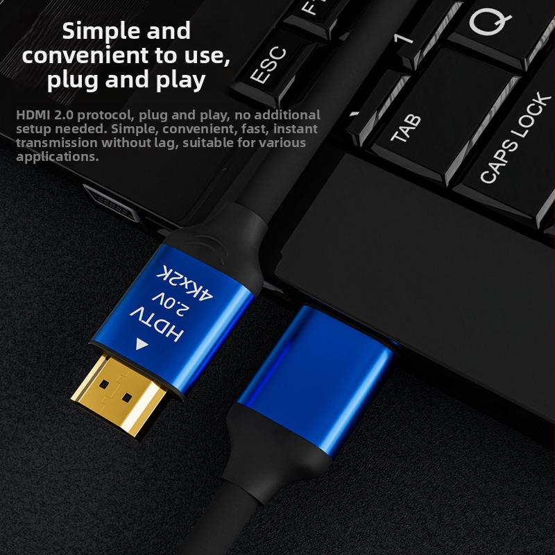 HDMI kabelis 4K 2.0 ar zelta pārklājuma savienotājiem, vara vadītspēja, TV