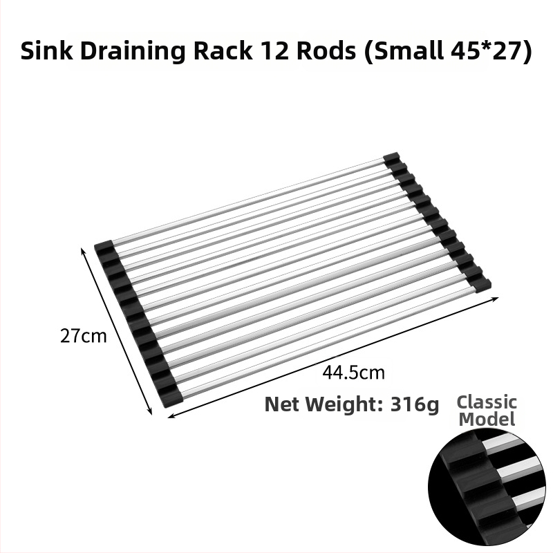 Nerūdijančio plieno praustuvo drenažo laikiklis, sulankstomas; Draining rack serija; Hong Junda – pritaikymas su logotipu