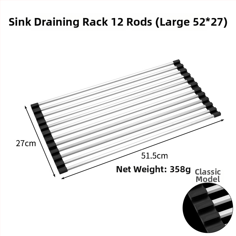 Nerūdijančio plieno praustuvo drenažo laikiklis, sulankstomas; Draining rack serija; Hong Junda – pritaikymas su logotipu