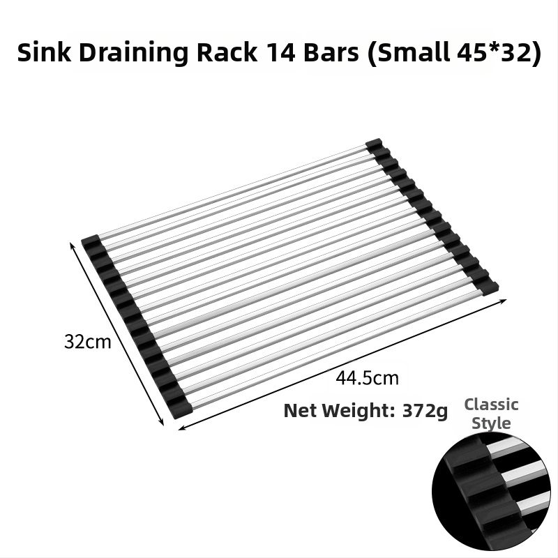 Nerūdijančio plieno praustuvo drenažo laikiklis, sulankstomas; Draining rack serija; Hong Junda – pritaikymas su logotipu