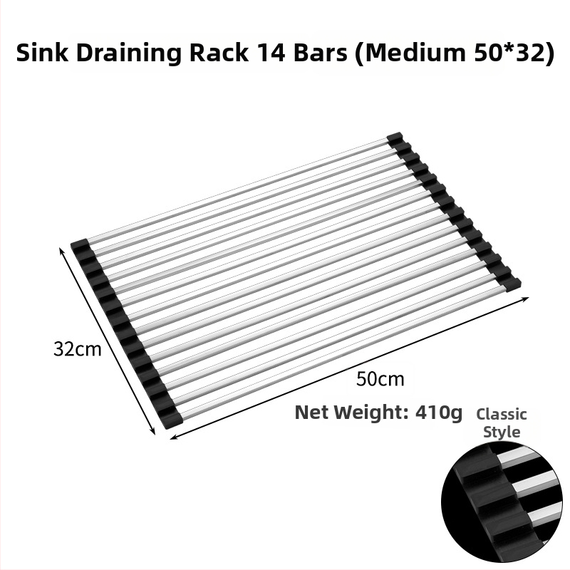 Nerūdijančio plieno praustuvo drenažo laikiklis, sulankstomas; Draining rack serija; Hong Junda – pritaikymas su logotipu