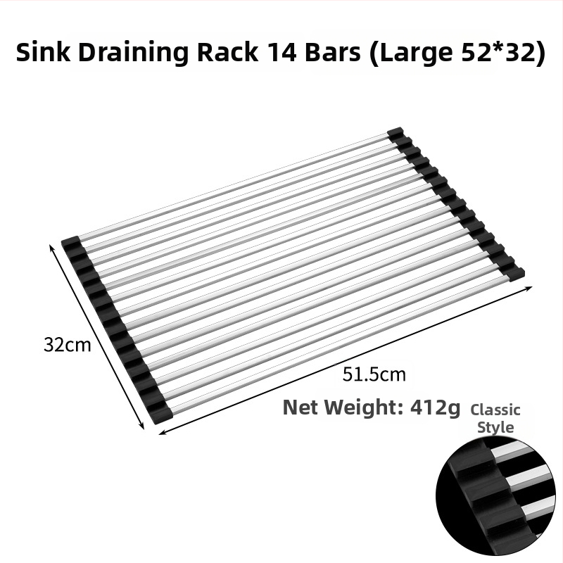 Nerūdijančio plieno praustuvo drenažo laikiklis, sulankstomas; Draining rack serija; Hong Junda – pritaikymas su logotipu