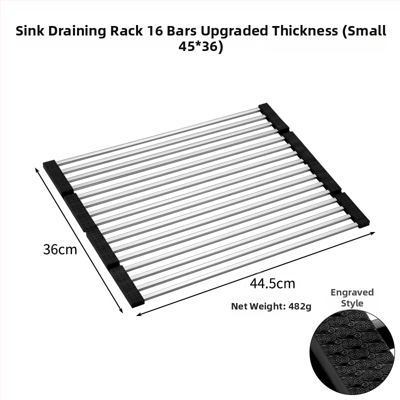 Nerūdijančio plieno praustuvo drenažo laikiklis, sulankstomas; Draining rack serija; Hong Junda – pritaikymas su logotipu