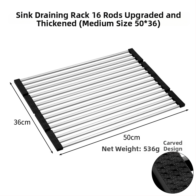 Nerūdijančio plieno praustuvo drenažo laikiklis, sulankstomas; Draining rack serija; Hong Junda – pritaikymas su logotipu