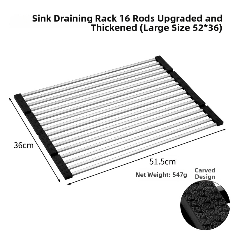 Nerūdijančio plieno praustuvo drenažo laikiklis, sulankstomas; Draining rack serija; Hong Junda – pritaikymas su logotipu