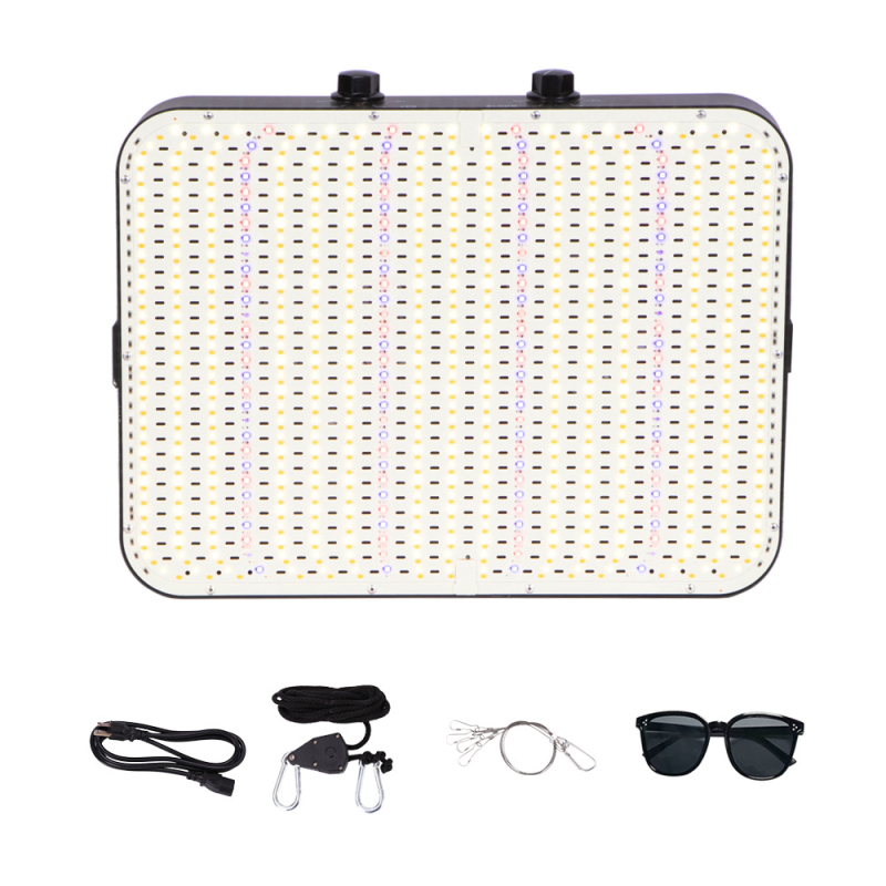 LED kvantinės plokštės augalų lemputė vidaus šiltnamiui – modelis Fls-qbc-200W, įvesties įtampa 100-277V, LM281B LED diodai, 1140 LED, šviesos srautas 50 000 lm, 130 lm/W