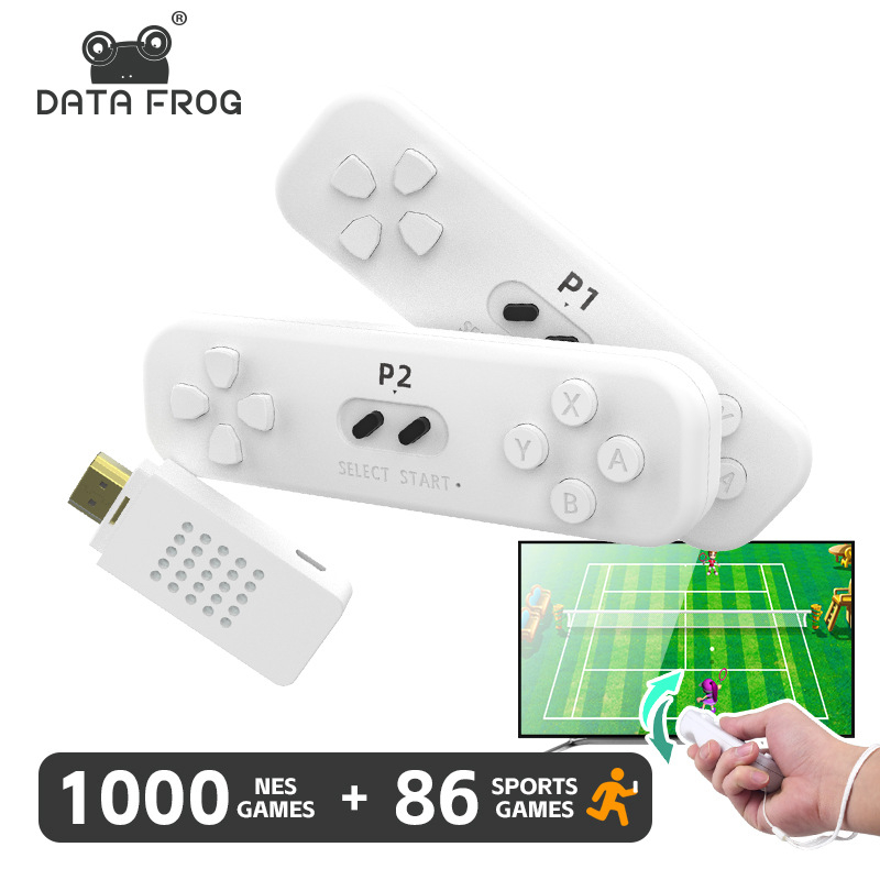 Data Frog Y2 интерактивна обновена телевизионна игрова конзола – безжична, HDMI интерфейс, за двама играчи, сензорно движение, игри за рязане на плодове